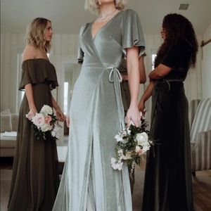 Baltic Born Meghan Velvet Wrap Maxi Dress in Sage